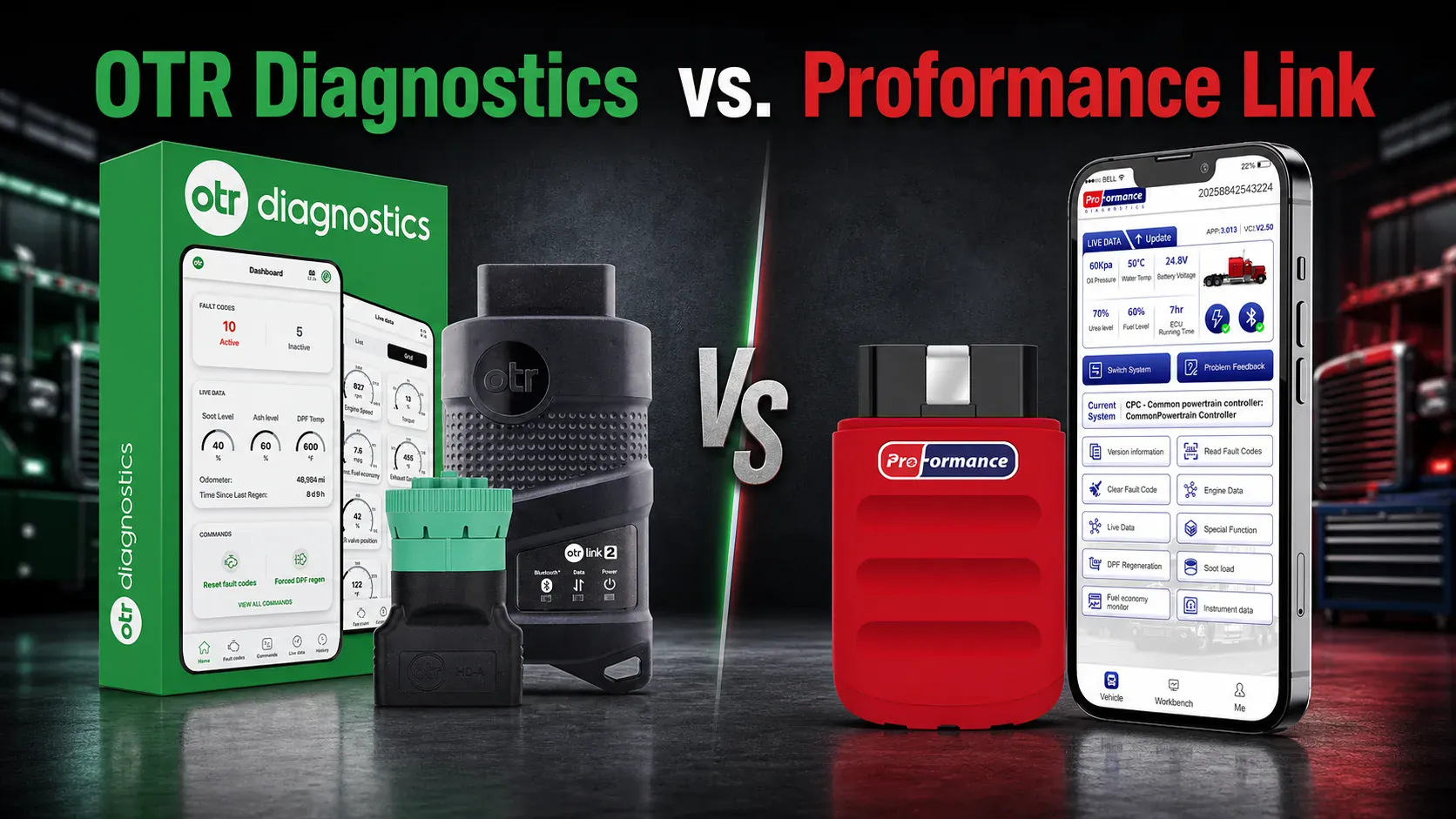 OTR Diagnostics vs Proformance Link